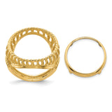 17 mm 14k Yellow Gold coin bezel ring for US $5 American Buffalo