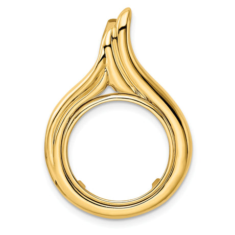 17 mm 14k Yellow Gold coin bezel pendant for US $5 American Eagle