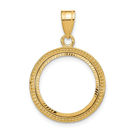 17 mm 14k Yellow Gold coin bezel pendant for US $5 American Eagle