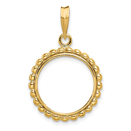 17 mm 14k Yellow Gold coin bezel pendant for US $5 American Eagle
