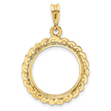 17 mm 14k Yellow Gold coin bezel pendant for US $5 American Eagle — additional image