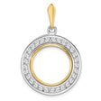 17 mm 14k Multi-Tone Gold coin bezel pendant for US $5 American Eagle
