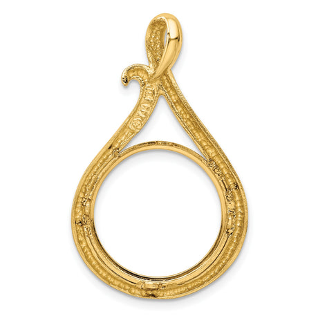 17 mm 14k Yellow Gold coin bezel pendant for US $5 American Eagle — additional image