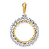 17 mm 14k Multi-Tone Gold coin bezel pendant for US $5 American Eagle — additional image