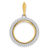 17 mm 14k Multi-Tone Gold coin bezel pendant for US $5 American Eagle