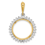 17 mm 14k Multi-Tone Gold coin bezel pendant for US $5 American Eagle — additional image