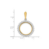 17 mm 14k Multi-Tone Gold coin bezel pendant for US $5 American Eagle — size reference (ruler)