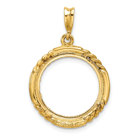17 mm 14k Yellow Gold coin bezel pendant for US $5 American Eagle — additional image