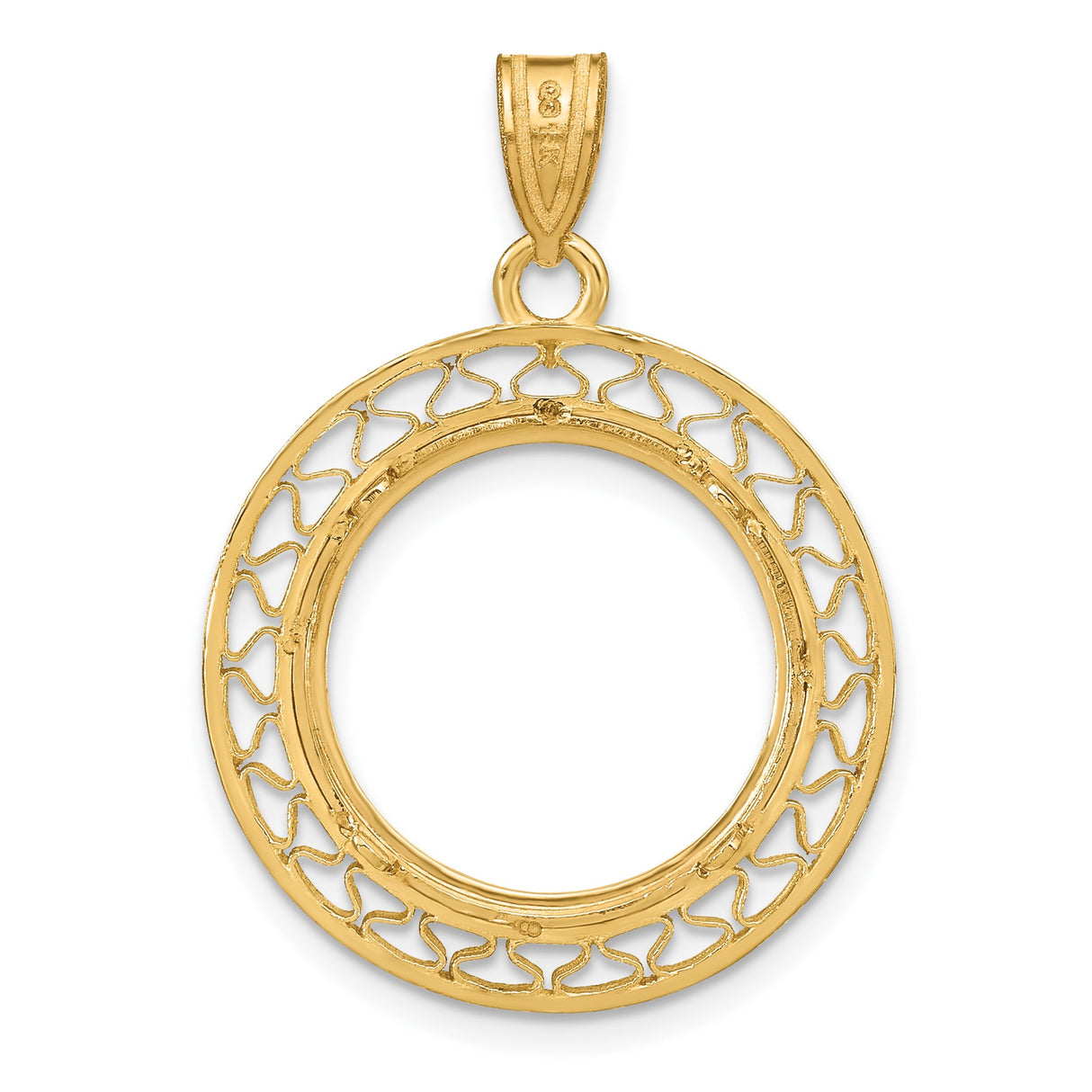 17 mm 14k Yellow Gold coin bezel pendant for US $5 American Eagle — additional image