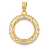 17 mm 14k Yellow Gold coin bezel pendant for US $5 American Eagle — additional image