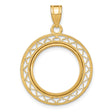 17 mm 14k Yellow Gold coin bezel pendant for US $5 American Eagle