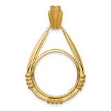 17 mm 14k Yellow Gold coin bezel pendant for US $5 American Eagle