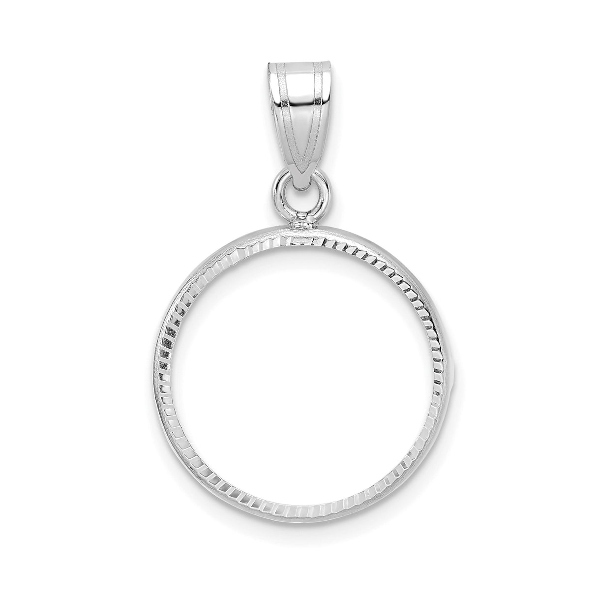 17 mm 14k White Gold coin bezel pendant for US $5 American Eagle