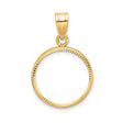 17 mm 14k Yellow Gold coin bezel pendant for US $5 American Eagle