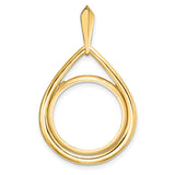 17 mm 14k Yellow Gold coin bezel pendant for US $5 American Eagle