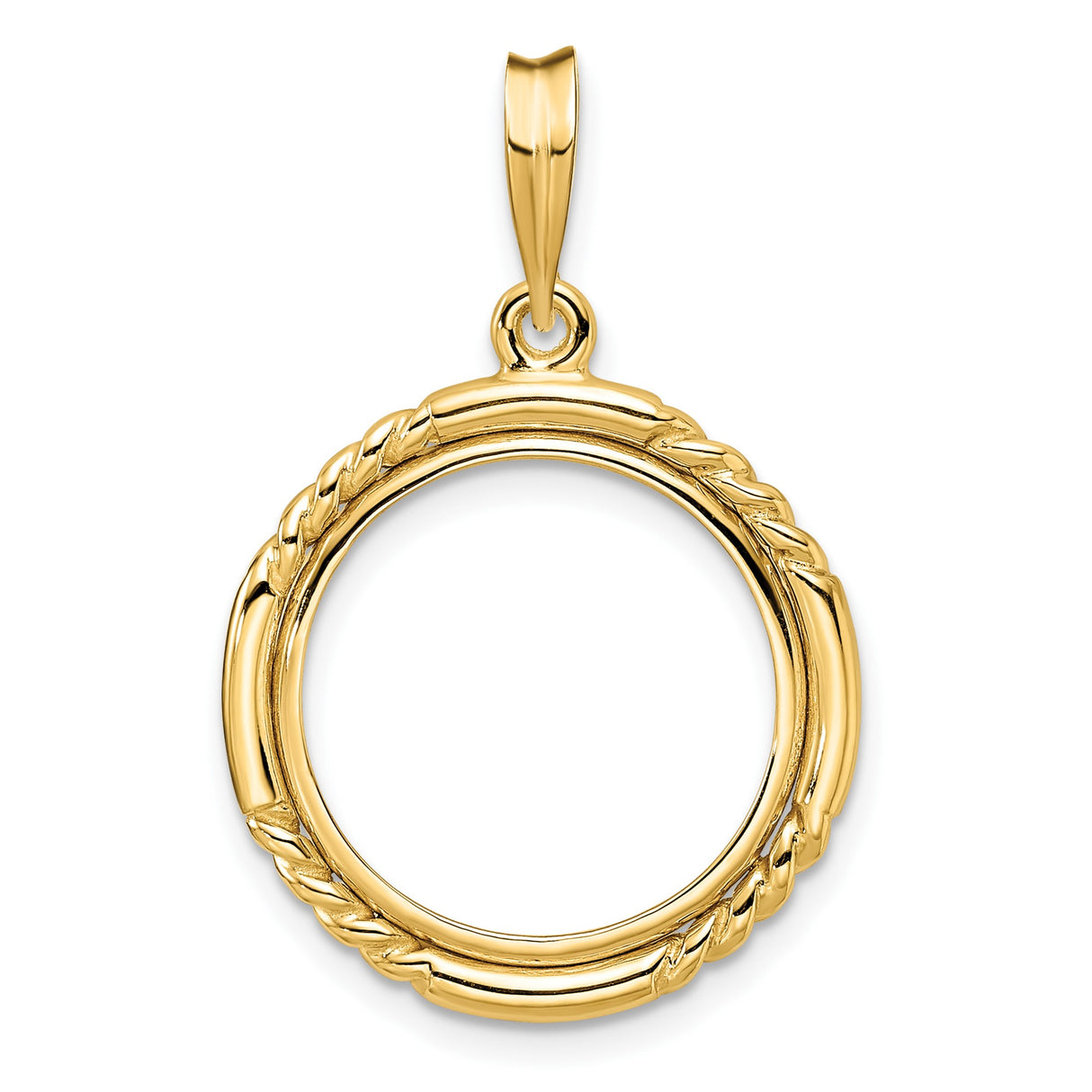17 mm 14k Yellow Gold coin bezel pendant for US $5 American Eagle