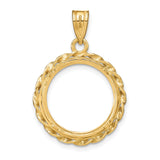 17 mm 14k Yellow Gold coin bezel pendant for US $5 American Eagle — additional image