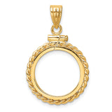 17 mm 14k Yellow Gold coin bezel pendant for US $5 American Eagle — additional image
