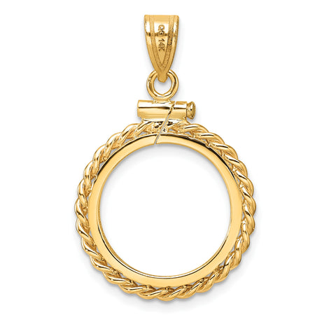 17 mm 14k Yellow Gold coin bezel pendant for US $5 American Eagle — additional image