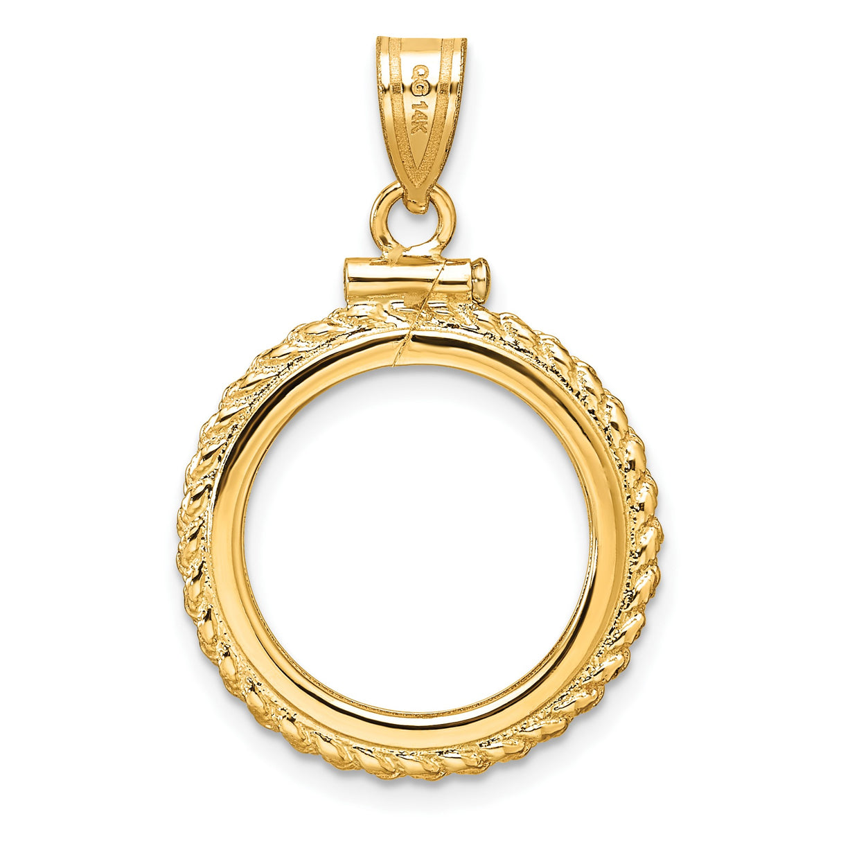 17 mm 14k Yellow Gold coin bezel pendant for US $5 American Eagle — additional image