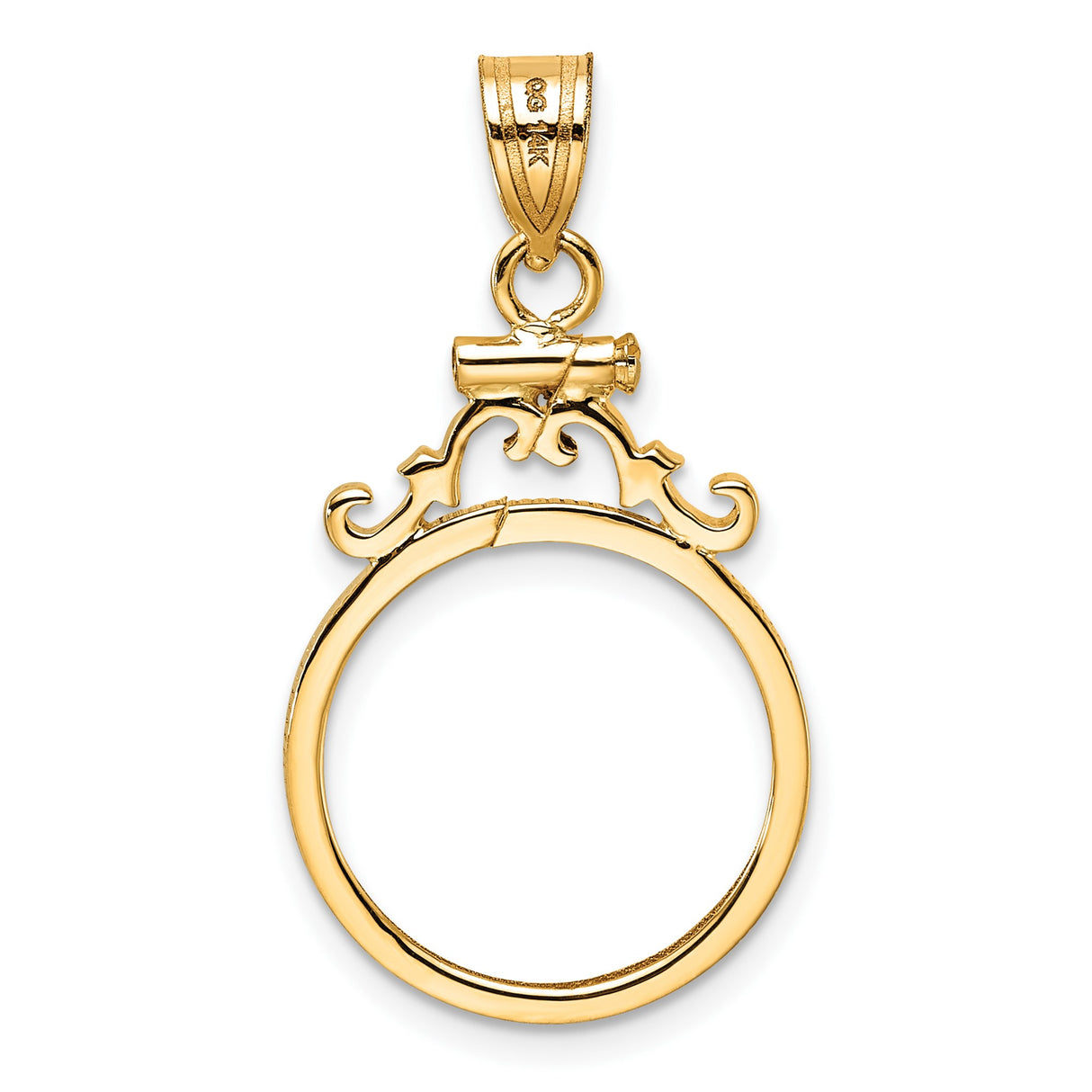 17 mm 14k Yellow Gold coin bezel pendant for US $5 American Eagle — additional image