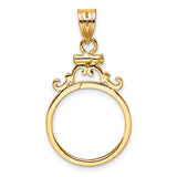 17 mm 14k Yellow Gold coin bezel pendant for US $5 American Eagle — additional image