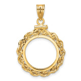 17 mm 14k Yellow Gold coin bezel pendant for US $5 American Eagle — additional image