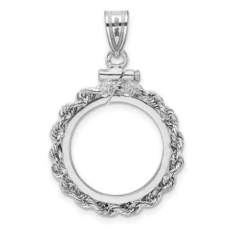 17 mm 14k White Gold coin bezel pendant for US $5 American Eagle — additional image