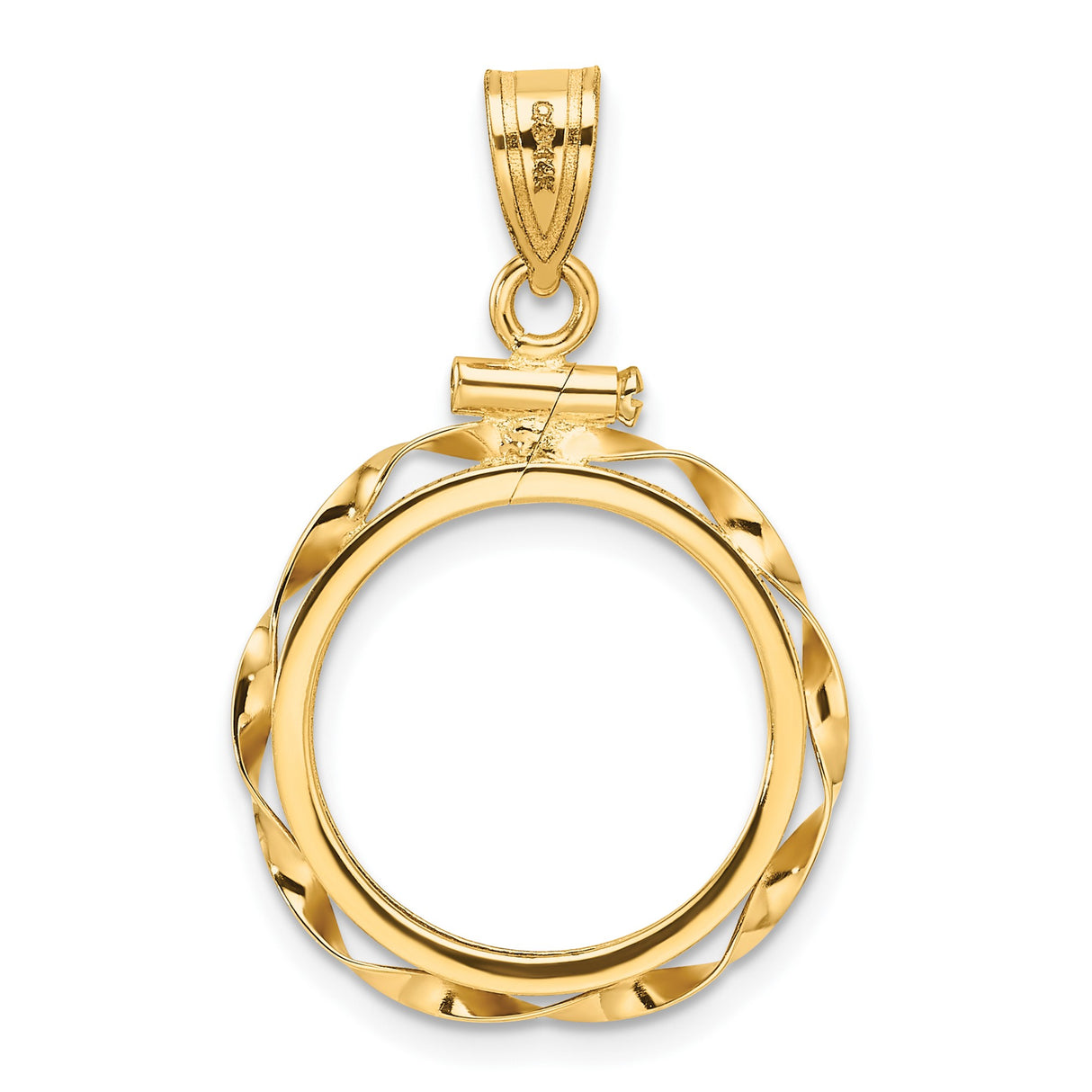 17 mm 14k Yellow Gold coin bezel pendant for US $5 American Eagle — additional image