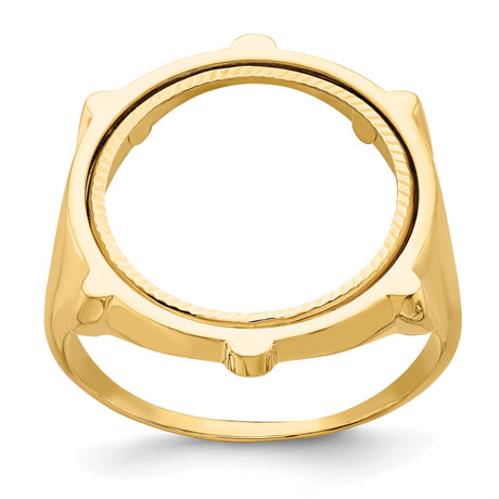 17 mm 14k Yellow Gold coin bezel ring for US $5 American Eagle — additional image