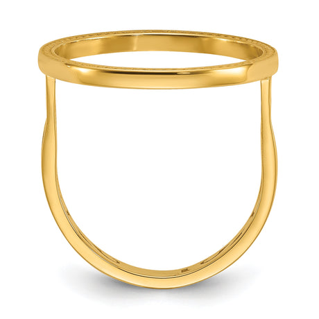 17 mm 14k Yellow Gold coin bezel ring for US $5 American Eagle — alternate view