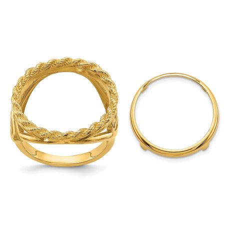 17 mm 14k Yellow Gold coin bezel ring for US $5 American Eagle