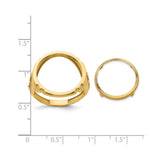 17 mm 14k Yellow Gold coin bezel ring for US $5 American Eagle — size reference (ruler)