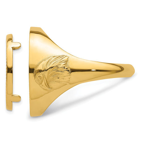 17 mm 10k Yellow Gold coin bezel ring for US $5 American Eagle — additional image