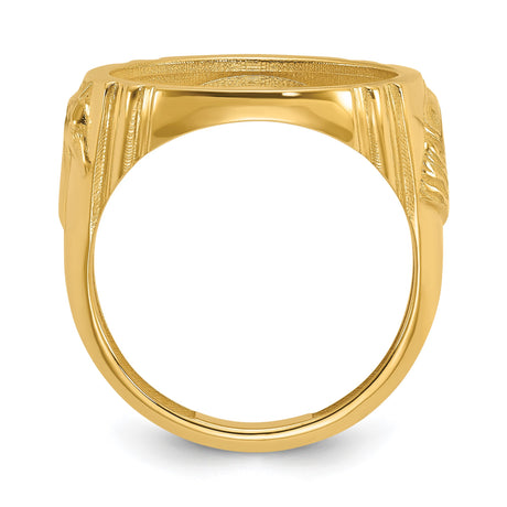 17 mm 14k Yellow Gold coin bezel ring for US $5 American Eagle — alternate view