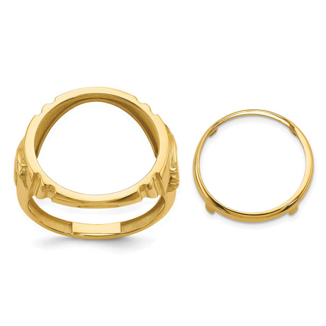 17 mm 14k Yellow Gold coin bezel ring for US $5 American Eagle