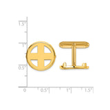 17 mm 14k Yellow Gold coin bezel cuff links for US $10 American Eagle Platinum — size reference (ruler)