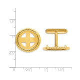 17 mm 14k Yellow Gold coin bezel cuff links for US $10 American Eagle Platinum — size reference (ruler)