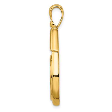 17 mm 14k Yellow Gold coin bezel pendant for US $10 American Eagle Platinum — alternate view