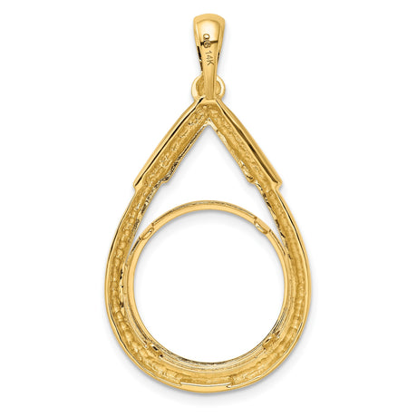 17 mm 14k Yellow Gold coin bezel pendant for US $10 American Eagle Platinum — additional image