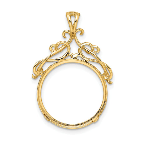 17 mm 14k Yellow Gold coin bezel pendant for US $10 American Eagle Platinum — additional image