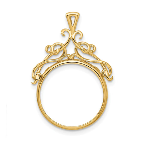 17 mm 14k Yellow Gold coin bezel pendant for US $10 American Eagle Platinum
