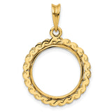 17 mm 14k Yellow Gold coin bezel pendant for US $10 American Eagle Platinum