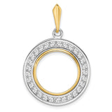 17 mm 14k Multi-Tone Gold coin bezel pendant for US $10 American Eagle Platinum