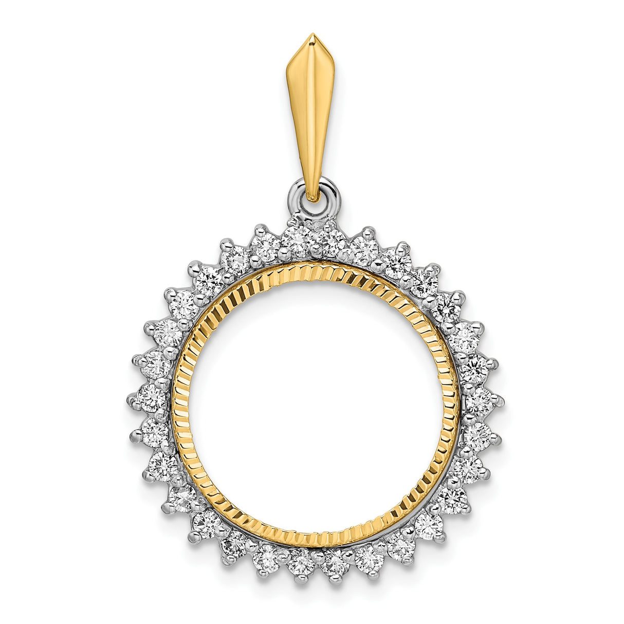 17 mm 14k Multi-Tone Gold coin bezel pendant for US $10 American Eagle Platinum