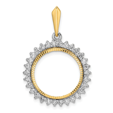 17 mm 14k Multi-Tone Gold coin bezel pendant for US $10 American Eagle Platinum