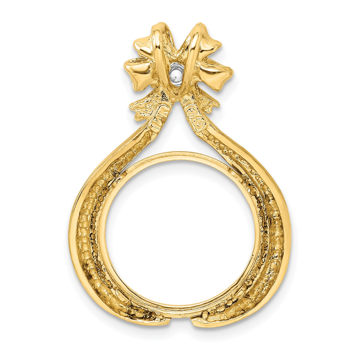 17 mm 14k Multi-Tone Gold coin bezel pendant for US $10 American Eagle Platinum — additional image