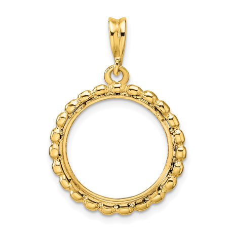 17 mm 14k Yellow Gold coin bezel pendant for US $10 American Eagle Platinum — additional image