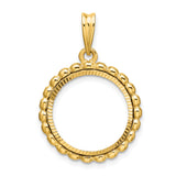 17 mm 14k Yellow Gold coin bezel pendant for US $10 American Eagle Platinum