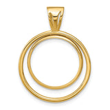 17 mm 14k Yellow Gold coin bezel pendant for US $10 American Eagle Platinum